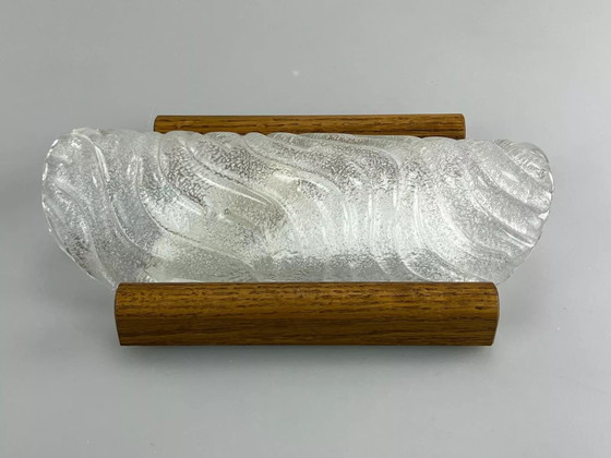 Image 1 of Lampada da parete anni '60 e '70 Fischer Leuchten Germany Applique da parete Design in vetro ghiacciato