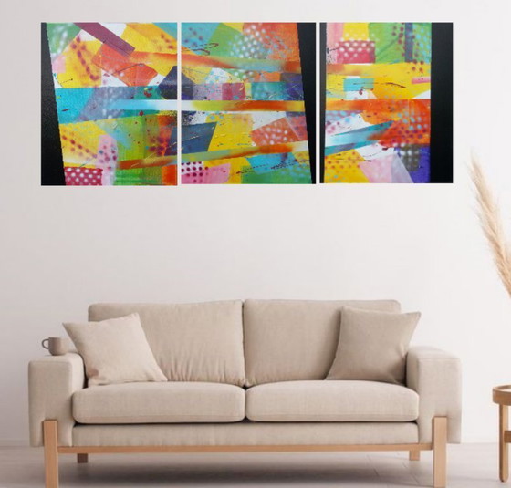 Image 1 of Pastoral - 2Luss'Art - Triptych 140 x 55 cm - Free Insured Delivery (Depending on Country)