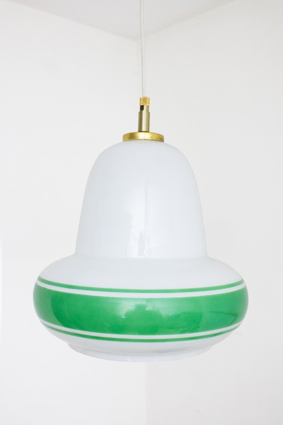 Image 1 of Lampada a sospensione vintage in stile Art Déco italiano degli anni '50