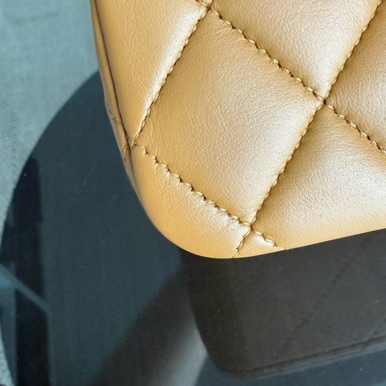 Image 1 of Chanel Chanel Classic Flap Medium - 25CM Quilted Lambskin Caramel Silver Hardware Series 19