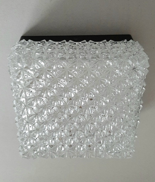Ceiling light Erco Leuchten, iceglass bakelite 1960s