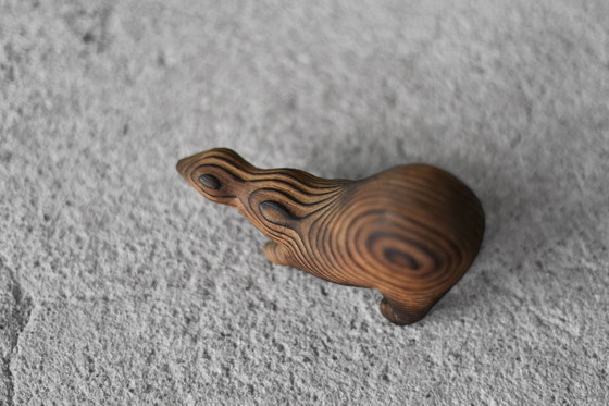 Image 1 of Sculpture en bois sombre Badger, Vintage Mid Century Danish Modern, 1960s
