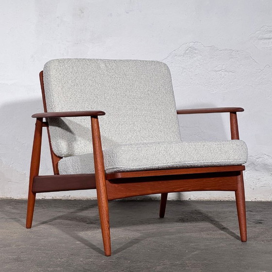 John Bone Teakhouten loungeset met twee fauteuils, volledig gerenoveerd. – 3-5 zitsbanken, Textile (photo 3 of 21)