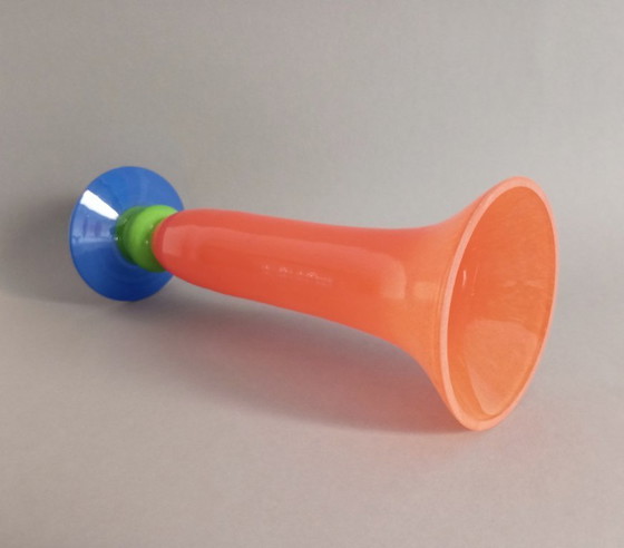 Image 1 of Rückl 'Aero' art-deco tango glass vase 1925 Czech Republic rare!