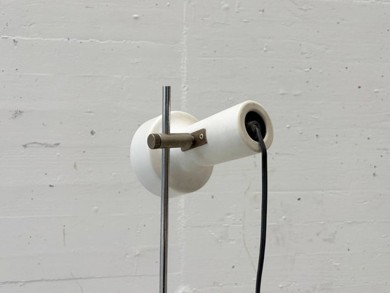 Image 1 of Designer table lamp made of metal in white, 1970s