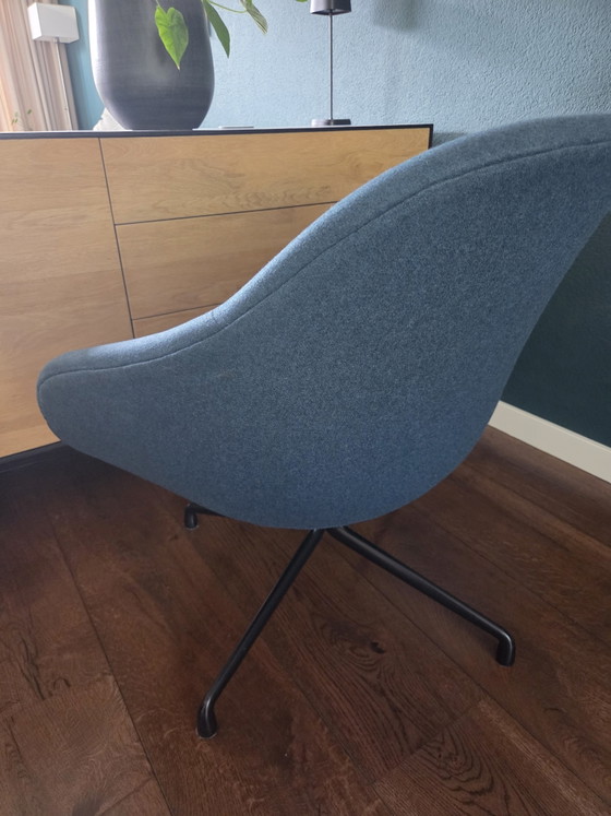 HAY Armchair All About Lounge AAL81 - Chair Petrol Blue With Swivel Base AAL 81 – Textile (photo 9 of 12)