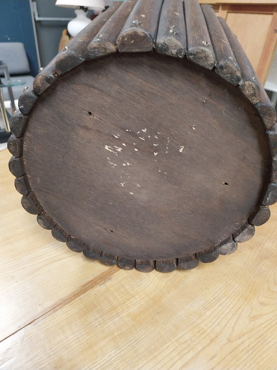 Image 1 of 1x großer runder Holzpflanzkübel aus den 1970er Jahren