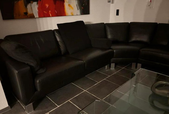 Image 1 of LEOLUX LEDER-ECKSCHRANK SCHWARZ