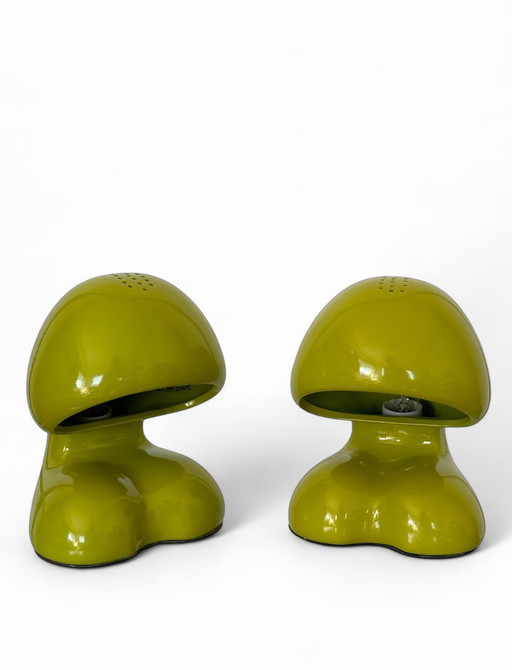 Vintage 80s Hooded Monk Set of Two Ceramic Lamps (Ensemble de deux lampes en céramique avec capuche)