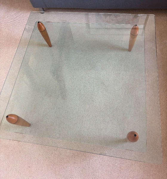 Image 1 of Tavolino da caffè ARTELANO VINTAGE con piano in vetro e gambe in legno