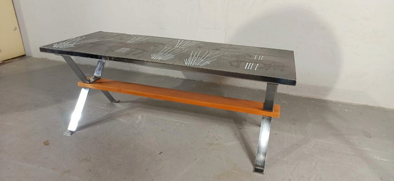 Image 1 of Tavolino da caffè vintage con piastrelle in ceramica