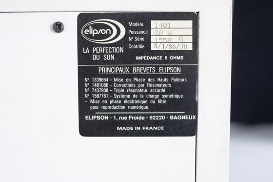 Image 1 of Paar luidsprekers van het model Elipson "1401", Frankrijk, jaren 80.