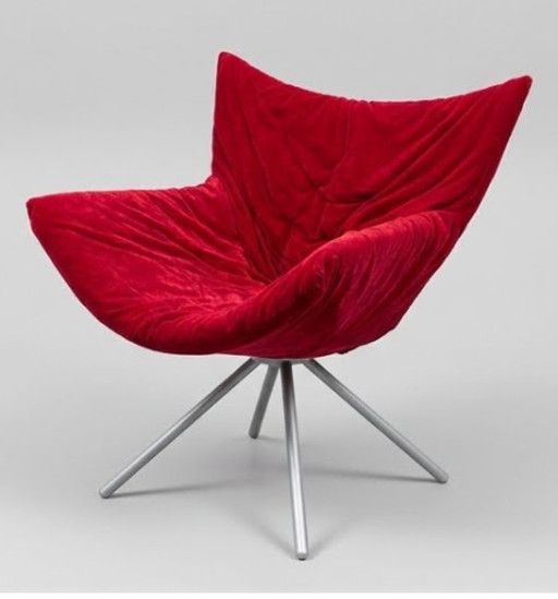 Sillón Lounge Escultórico de Terciopelo Postmoderno Vintage – Berlín, principios de los 2000