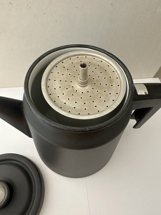 Image 1 of Arabia Finel koffiepot + percolator kleur mat zwart VINTAGE