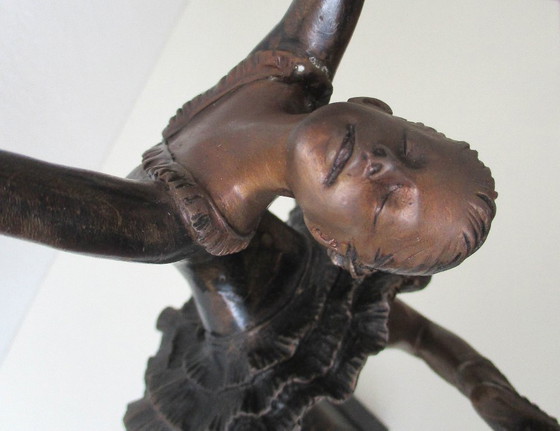 Auguste Moreau, Bronze Art Nouveau Skulptur einer Ballerina – Kunst, Marble (photo 8 of 11)