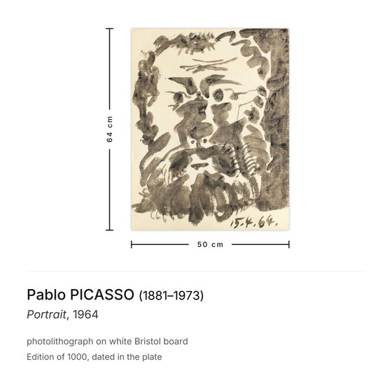Pablo Picasso Lithografie Portret 1964 – Litho's & Zeefdrukken, Paper (photo 3 of 5)