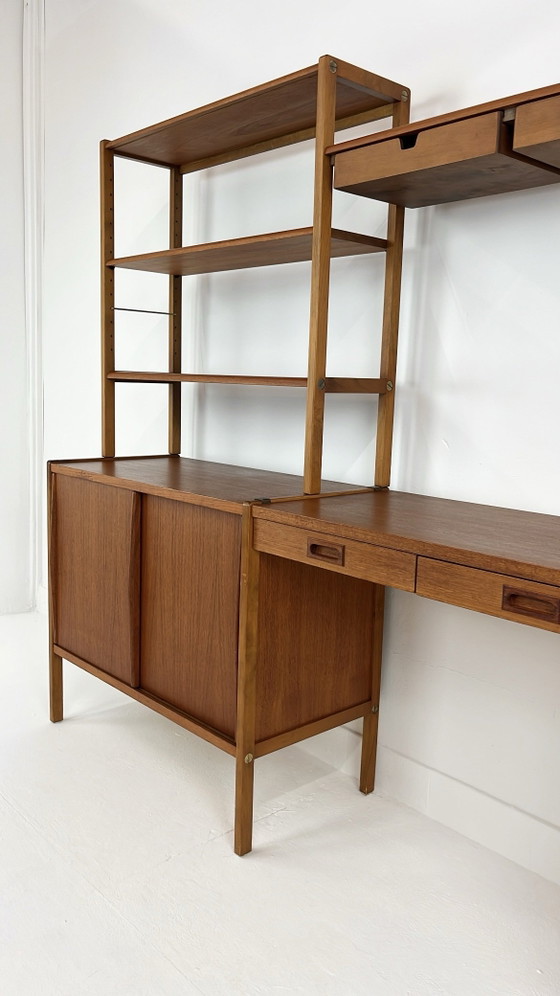 Swedish vintage teak veneer bookcases – Shelving unit (photo 12 of 25)