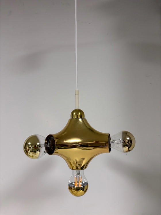 Vintage Cosack 'Gemini' Designer/Manufacturer: Gebrüder Cosack Molecule-Atomic Pendant lamp 1970s Gold (photo 14 of 14)
