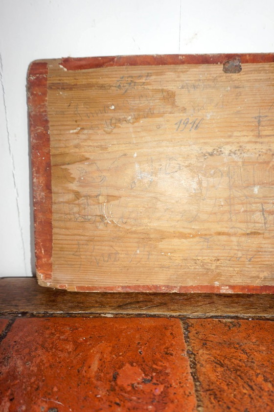 Image 1 of antique ex voto fire rescue painting * early 1800s * oil on wood