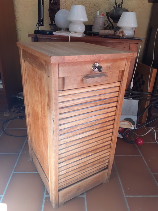 vintage sliding curtain filing cabinet
