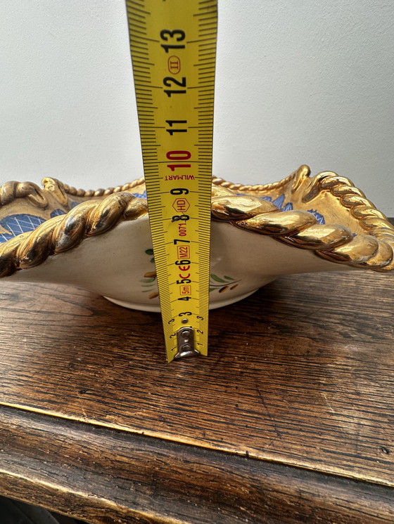 Image 1 of Corbeille / Centre de table en faïence Belge de Quaregnon signé Hubert Becquet 