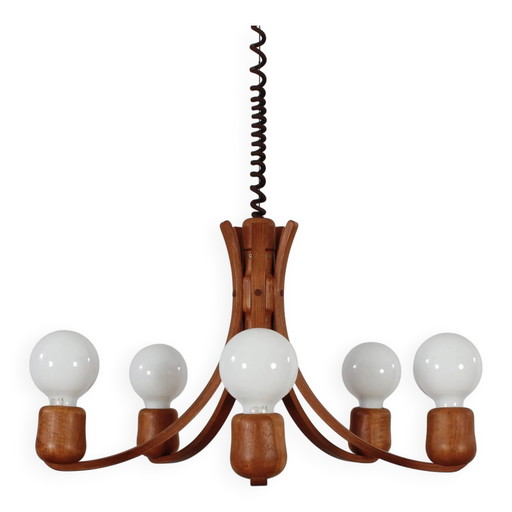 Vintage Teak Candela Pendelleuchte Domus dänisches Design