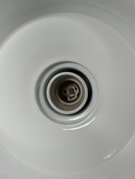 Image 1 of jaren 30 40 plafondlamp industriële lamp emaille loft metaal Bauhaus design