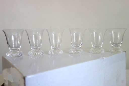 6 Daum digestif glasses model Kim mid 20th century