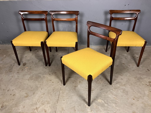 Palissander stoelen nieuw gestoffeerd MId Century Vintage