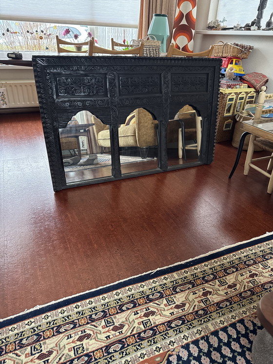 Image 1 of Antikes indisches, holzgeschnitztes Triptychon