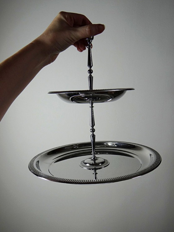 Image 1 of Présentoir serviteur muet Jean Couzon Inox vintage années 60-70.