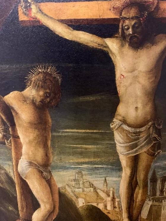 Vincenzo Foppa "The Three Crucifixes", 1:1 Museum-Grade Print on Rigid Panel (68.5x38.8 cm), Art Prints, Wood (photo 2 of 5)