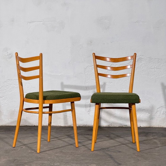 Set of 4 Czechoslovak Dining Chairs, Attributed to Interier Praha, 1960s – Textile (photo 5 of 14)