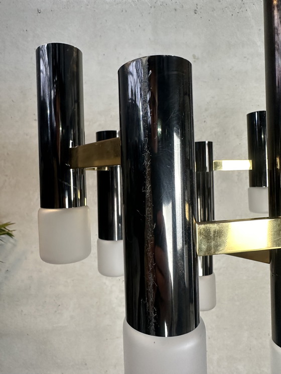 Image 1 of Lampadario vintage "esagonale" nero e oro - Boulanger