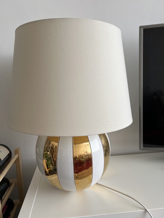 Image 1 of White and gold plated La Bottega lampfoot