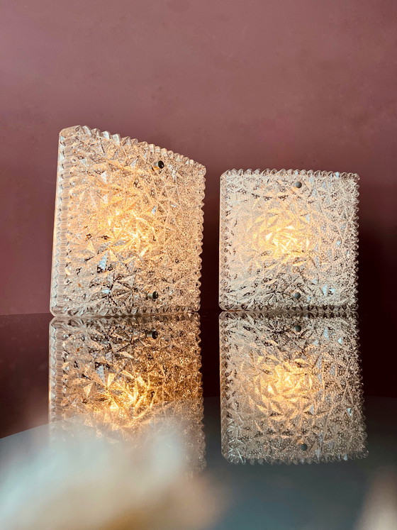 Image 1 of Set Hoffmeister Eisglas-Wandlampen