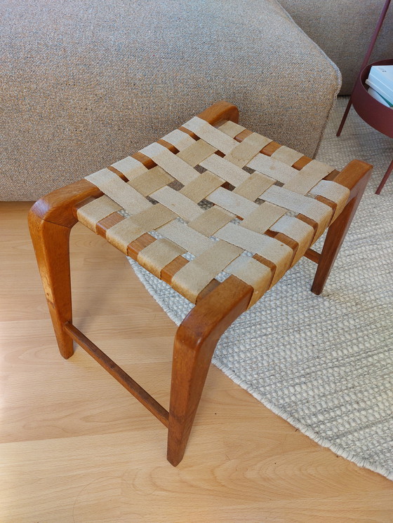 Image 1 of Sgabello vintage Jan Vanek anni '50 Mid Century Sgabello in legno di quercia