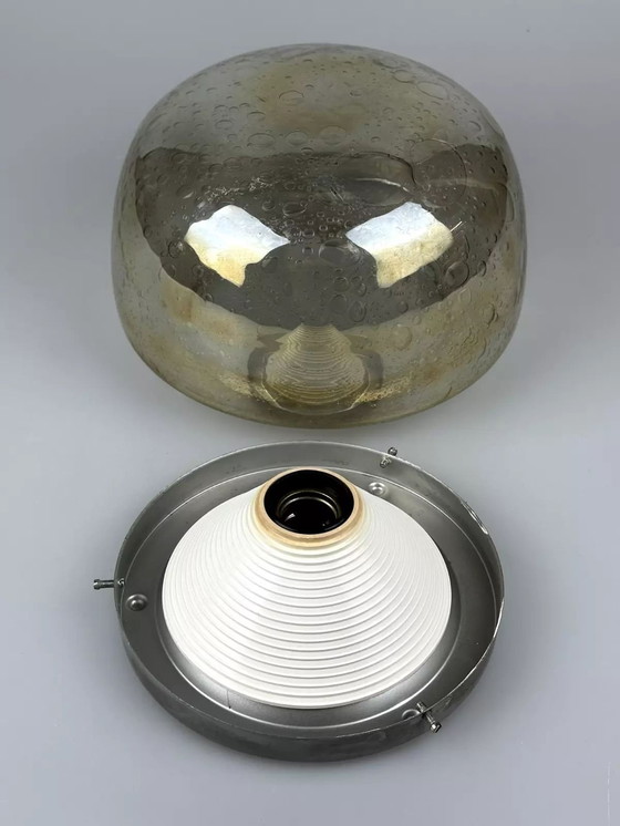 Image 1 of 60s 70s plafondlamp Plafoniere Flush Mount Böhmer Leuchten Duitsland Glas