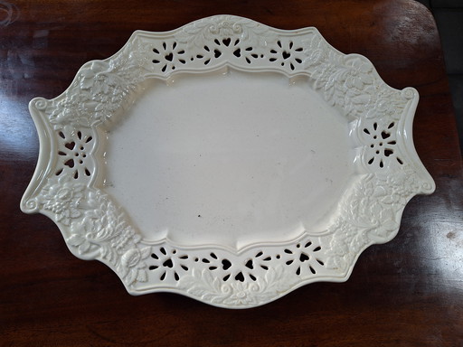 Cream-colored faience serving dish