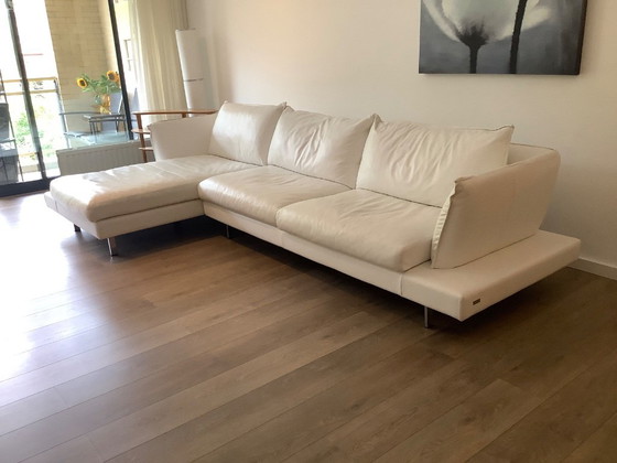 Image 1 of Weißes Lederecksofa, Chaiselongues