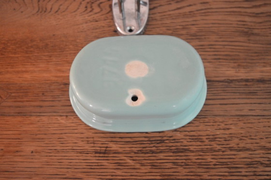 Porte-savon mural vintage en céramique, turquoise, Objets déco, Métal (photo 13 sur 14)