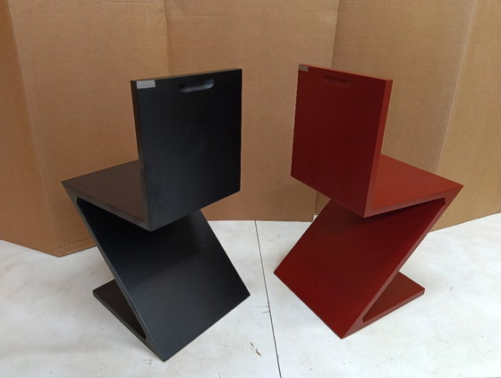 Image 1 of Sedia ALIVAR MVSEVM 514 ZIG ZAG (NUOVA, MAI USATA) Rosso Bordeaux o Nero
