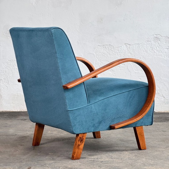 Image 1 of Pair of Halabala H-410 Lounge Chairs, Fully Restored, 1930s