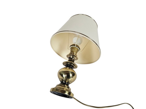 Image 1 of Vintage - messing - Hollywood Regency stijl - tafellamp - 3e kwart 20e eeuw