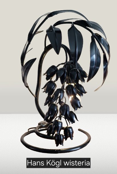 Hans Kögl Wisteria Table Lamp – tafellampen, Metal, Vintage