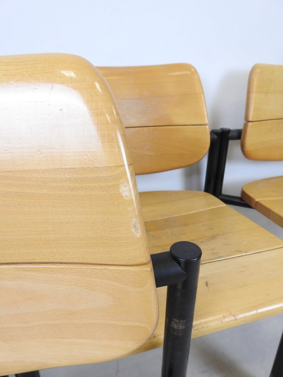 Image 1 of 6 Vintage Martin Stoll Scandinavian Chairs, 1960s/70s, Beige with Black Legs