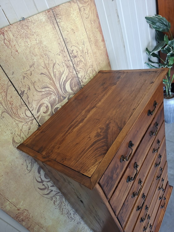 Antike Teakholz-Kommode, Apothekerschrank, Aktenschrank, wunderschön gealterter Schrank, Maße 76 x 45 cm und (photo 4 of 5)