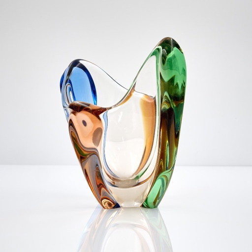 Vintage Multicolor Glass Vase by František Zemek from Rhapsody Collection