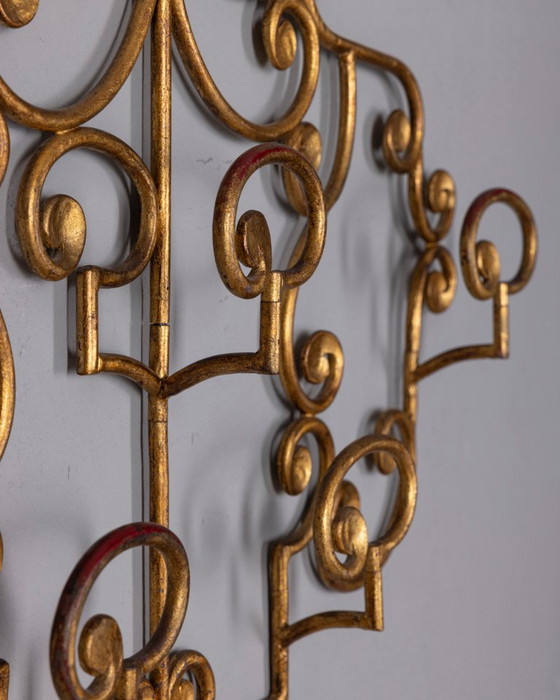 Vintage 1950s Italian-design wrought iron wall coat rack (photo 8 of 13)