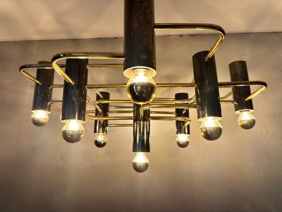 Vintage Sciolari for Boulanger pendant lamp – Chrome, Brass (photo 11 of 14)